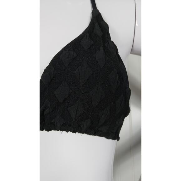 Textured Diamond Bikini set size medium black triangle bra - Picture 4 of 6